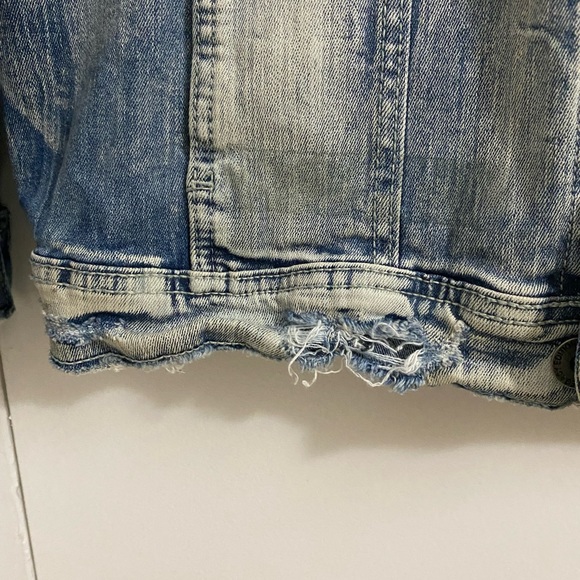 Jordan Craig Legacy Edition Men Large Distressed Jean Jacket Neon Sleeves - Picture 6 of 9